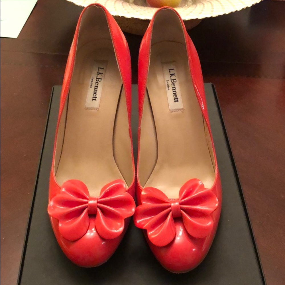 🚫SOLD🚫 LK Bennet - Size 38, Red Pedal Pumps